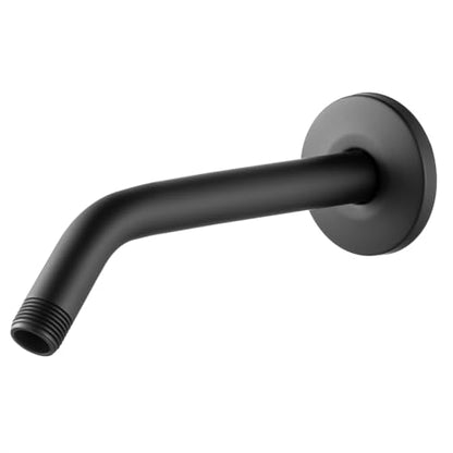 OFFO Shower Arm with Flange, 10 in Wall Mount Replacement Angle Shower Head Arm Wall-Mounted For Fixed Shower Head & Handheld Showerhead, Matte Black - color: Matte Black, style: 10 in