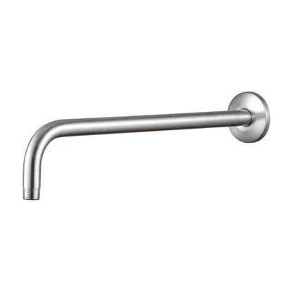 OFFO Shower Arm with Flange, 16 in Brushed Nickel Wall Mount Replacement Angle Shower Head Arm Wall-Mounted For Fixed Shower Head & Handheld Showerhead - color: Brushed Nickel, style: 16 in