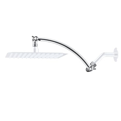 Hibbent All Metal 10'' Shower Head Extension Arm, Chrome | Solid Brass Adjustable Shower Arm with Lock Joint, Flexible Height & Angle, Universal Connection Shower Head Extender - color: Chrome, size: 10 Inch