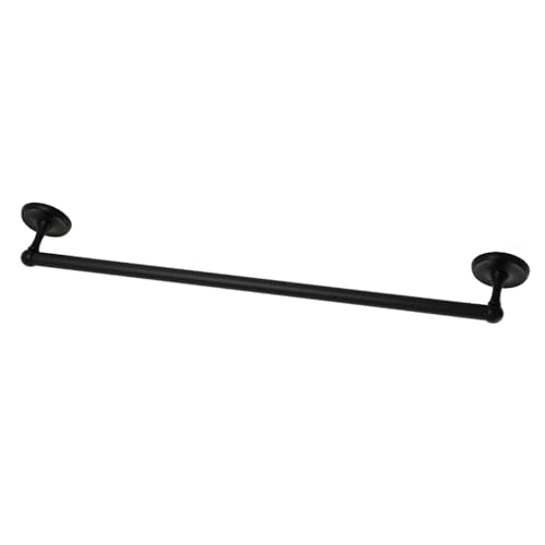 Kingston Brass BA311MB Classic -Towel Bar, Matte Black | High quality brass construction for durability and reliability; Design to hold up to 44 lbs; Round flange - color: Matte Black