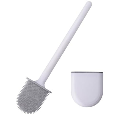 RV Essentials, RV Toilet Brush – Camper Must Have Silicone Toilet Brush for Travel Trailer, Wall Mounted Toilet Brush-Anti-Roll, Anti-Drip Design, Suitable for RV Travel Trailers and Campers - color: White