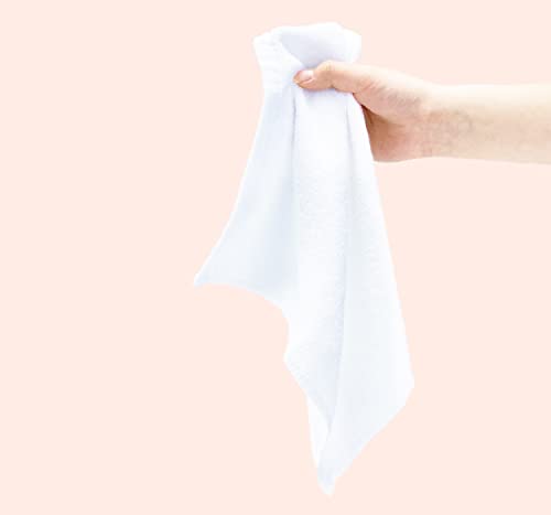 12 Pack Washcloths 13" x 13" - Soft Wash Cloths for Your Face Towel, Viscose derived from Bamboo & Cotton Blend Wash Cloths for Your Body (White) - color: White