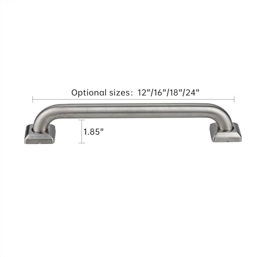 joyrain 500lb Capacity Stainless Steel Grab Bar - Heavy Duty Bathroom Safety Rail for Elderly, Anti-Slip Shower Handle, ADA Compliant (Brushed Stainless Steel, 16 inch) - color: Brushed Stainless Steel, size: 16 inch