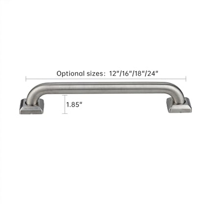 joyrain 500lb Capacity Stainless Steel Grab Bar - Heavy Duty Bathroom Safety Rail for Elderly, Anti-Slip Shower Handle, ADA Compliant (Brushed Stainless Steel, 16 inch) - color: Brushed Stainless Steel, size: 16 inch