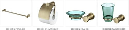 ECKOREA® Hair Line Bronze Tumbler Holder ECK-300C-BZ, Tumbler Included, Durable Zinc Alloy, Wall-Mounted, Screw-in - size: ECK-300C-BZ