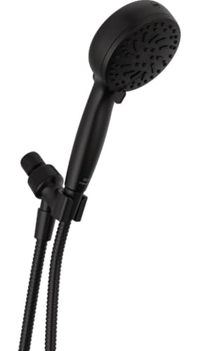 Delta Faucet ProClean Matte Black Shower Head with Handheld, Showerhead with High Pressure Spray, Handheld Shower Head, 6 Spray Settings, Matte Black 75740BL - color: Matte Black