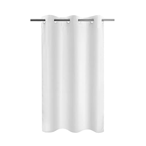River Dream No Hook Stall Fabric Shower Curtain 48" Wide - Soft Microfiber Shower Stall Curtain Hotel Grade, Waterproof & Machine Washable, White, 48x74 - color: White, size: 48"W x 74"L (Pack of 1)