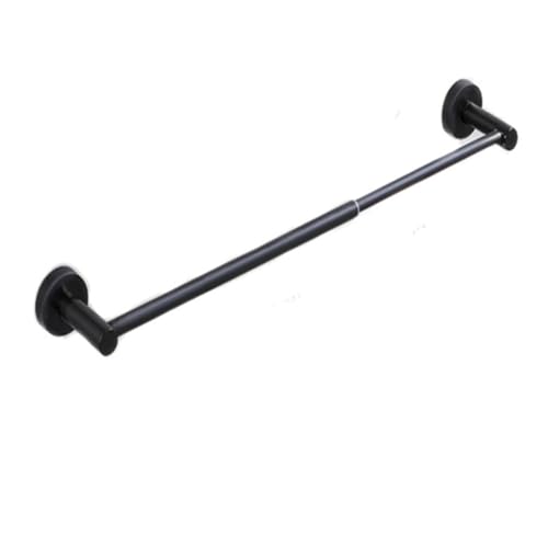 Towel Bar, Adjustable 15inch - 25.5inch Towel Rack, Self Adhesive Wall Mounted for Bathroom Kitchen Hand Towel Holder Cloths Hanger 304 Stainless Steel Organizer Single Bar (1PCS, Matte Black)