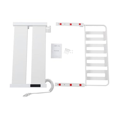 Electric Heated Towel Warmer Rack w/LED Touch Screen, Wall-Mounted Foldable Heated Towel Rack w/95-158℉ Temperature Adjustments ＆ 0-2h Timer for Bathroom Shower Hot Tub (White, Foldable) - color: White, size: Foldable