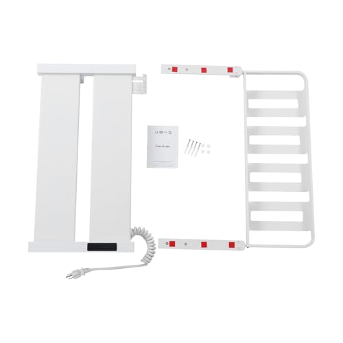 Electric Towel Warmer, Wall-Mounted Towel Heater with Timer, Foldable Shelf, 95-158℉ Temp, Aluminum Plug-in Bath Heater for Bathroom, 100W, IPX4 Water Prevention, 44lbs + 33lbs Capacity (Creamy White)