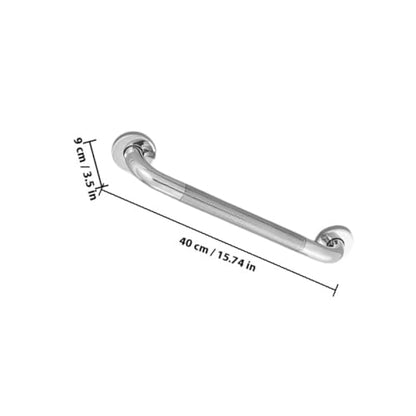 Veemoon Stainless Steel 40cm Non-Slip Grab Bar for Bathtub and Shower, Knurled Safety Handrail with Peened Texture, Bathroom Support Rail for Elderly and Disabled Users
