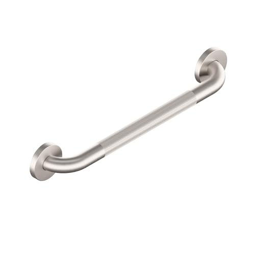 HEALTHCRAFT Easy Mount Grab Bar 18", ADA Stainless Rail - Knurled Stainless | Concealed screws, clean install, compatible with Easy Mount Anchor - color: Knurled Stainless Steel, size: 18" Inch