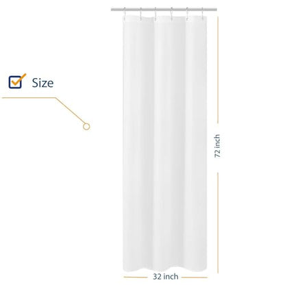N&Y HOME Small Stall Shower Curtain Liner Fabric, White, 32 x 72 inches | Narrow Size, Hotel Quality, Washable, Water Repellent, 32x72 White Bathroom Curtain with Grommets - color: White, size: 32"W x 72"L (Pack of 1)