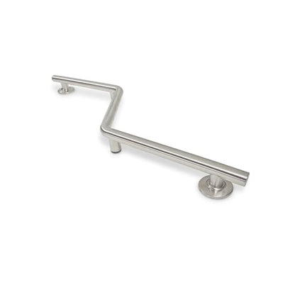 Seachrome Bathroom Grab Bar, 38 inch Stainless Steel, Right Handed Zuma Bar, 1 1/4 inch Diameter, Handicap Grab Bar, Safety Rail, Satin Stainless (Model: GWR-3638-QCR-SS) - color: Satin Stainless, style: Right-Hand