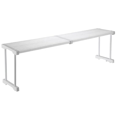 HARFINGTON Expandable Cabinet Tension Shelf 34.25" to 42.52" Adjustable Cabinet Organizer 32" x 9.45" Flower Pattern Table Storage Rack for Wardrobe Cupboard Kitchen Bedroom - size: 87cm to 108cm