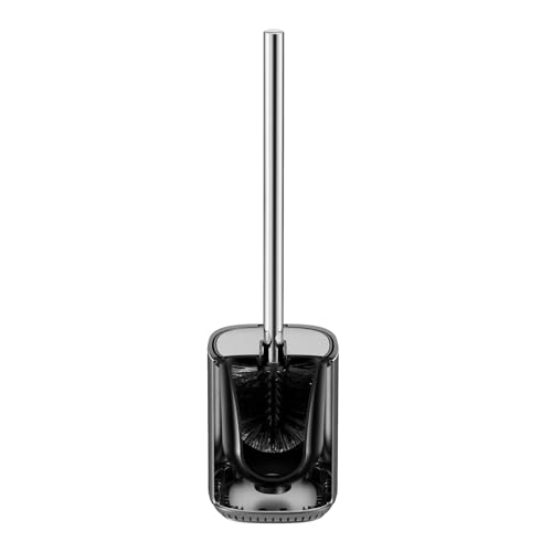 Toilet Brush and Holder Set Toilet Bowl Brush Stainless Steel Automatic Open lid Toilet Bowl Cleaner Brush Set Toilet Scrubber Kit Toilet Cleaning Brush for Bathroom - color: Stainless Steel