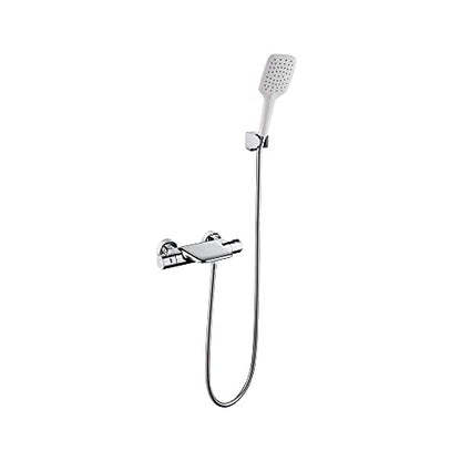 Bathroom Thermostatic Exposed Shower System,Hand Shower, Wall-Mounted Complete Shower Mixer Valve Set
