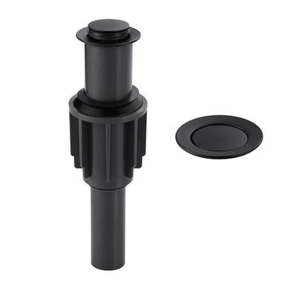Pop Up Sink Drain Without Overflow, Bathroom Sink Drain Vessel Sink Stopper Pop Up Sink Drain Stopper, Pop Up Drain for Bathroom Sink Drain Strainer for Hair Catcher, Matte Black - color: Matte Black, style: Without Overflow