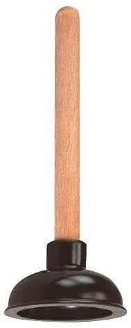 Rocky Mountain Goods Small Drain Plunger - 4" Rubber Head - Perfect Size for Unclogging Slow Sinks, Drains, Tubs and Showers - 9” Solid Wood Handle