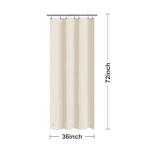 Barossa Design Stall Waterproof PEVA Shower Curtain Liner, Beige, 36x72 | Waterproof PEVA, 3 Bottom Magnets, Metal Grommets, Lightweight Plastic Shower Liner 36x72 Inches for Small Bathroom Stall - color: Beige, size: 36"W x 72"L (Pack of 1)