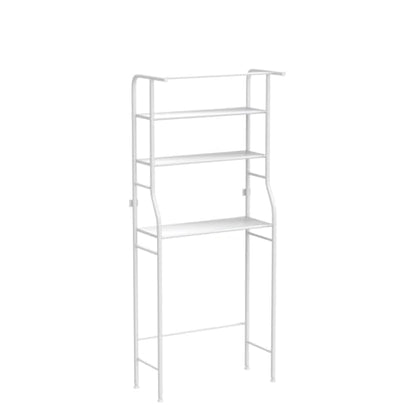 UDEAR 3-Tier Over The Toilet Rack,with Hanging Rod,Tower Shelf,White | Toilet Towel Rack, Three-layer Iron Plate, Suitable for Bathrooms - color: White