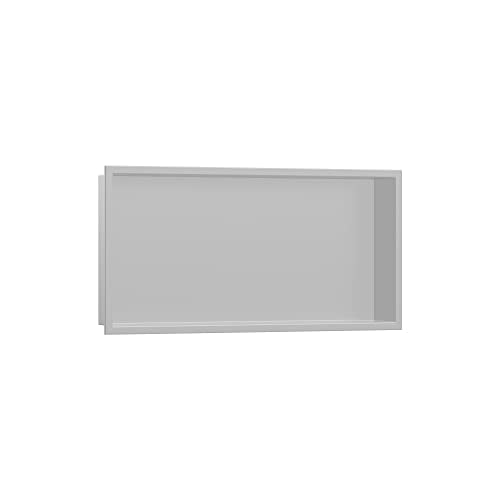hansgrohe XtraStoris Original Recessed Wall Niche with Integrated Frame 12"x 24"x 4" in Concrete Grey, 56064380 - color: Concrete Grey, size: 12"x 24"x 4"