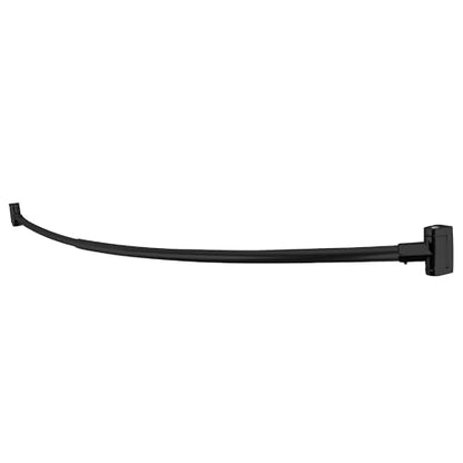 JS Jackson Supplies Single Curved Shower Rod, Metal Construction, Adjustable Between 36 to 61 Inches, Aluminum Rods and Zinc Mounting Hardware, Quality Modern Bathware, Black Finish - color: Black