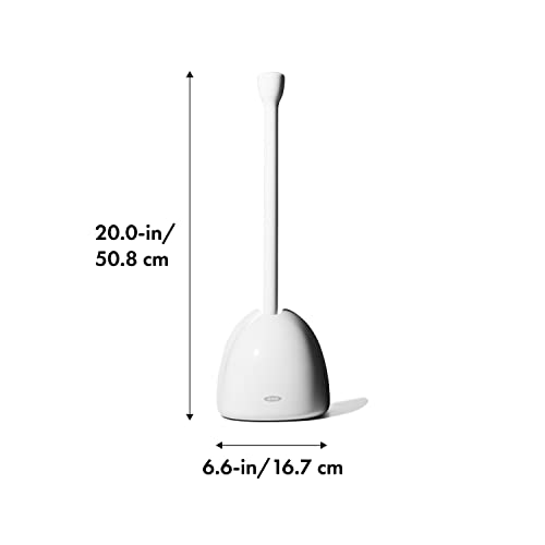 OXO Good Grips Toilet Plunger with Cover and Holder, White
