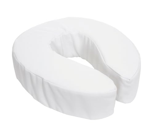 Essential Medical Supply Foam Padded Toilet Seat Cushion Riser with Hook and Loop Attachment for Toilet Seat and Washable Vinyl Cover, 2" - size: 2 Inch (Pack of 1)