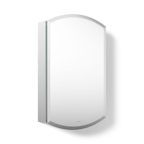Kohler Archer 20" W 31" H Single-Door Bathroom Medicine Cabinet w Mirror | 3073-NA, Recessed or Surface Mount Bathroom Wall Cabinet, Beveled Edges, Silver - style: Archer