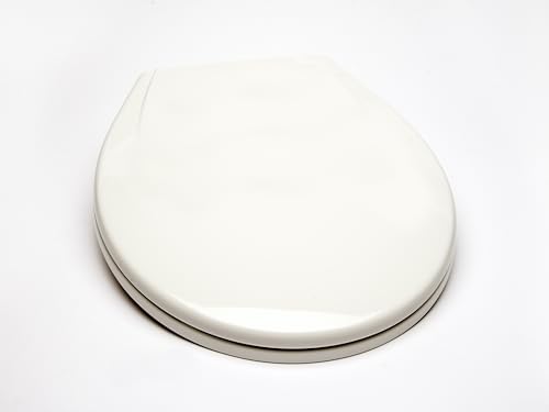 2Q1R6-00 Builder Grade Slow Close Plastic Toilet Seat with Vari-Adjust Lok-Down R'N'C Hinge and Quik-Lok Mounting Hardware, Round, White - color: White, style: Round
