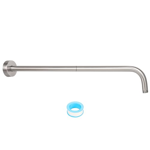 NearMoon Shower Arm, Extra Extension Arm with Flange, Stainless Steel Wall-Mounted Showerhead Extender Pipe (24 Inch, Brushed Nickel) - color: Brushed Nickel, style: 24 Inch