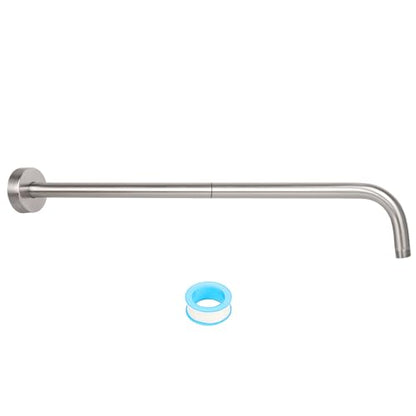 NearMoon Shower Arm, Extra Extension Arm with Flange, Stainless Steel Wall-Mounted Showerhead Extender Pipe (24 Inch, Brushed Nickel) - color: Brushed Nickel, style: 24 Inch