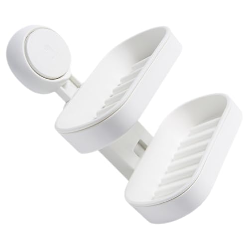 DOITOOL Double Layer Soap Dish Holder with Suction Cup Wall Mount Soap Box for Bathroom