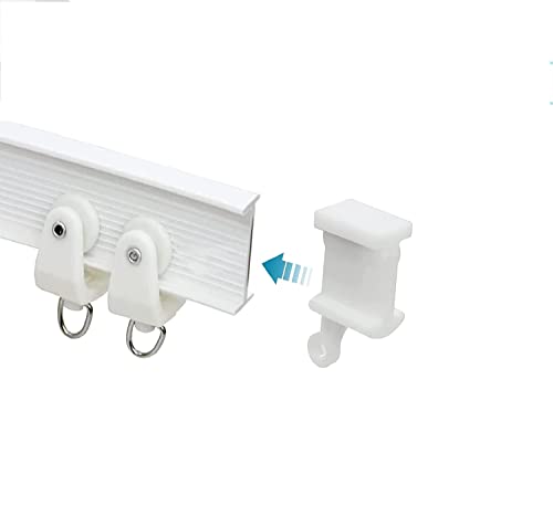 Flexible Bendable Curtain Track End Stops, 4 Pack Curved Siding Ceiling Wall Mount Curtain Rail Ends Cap - color: White, size: 1"W x 0.8"L (Pack of 4)