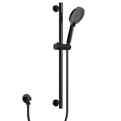 EVESTEIN Adjustable Hand Held Shower with Slide Bar, 3-Function Round Handshower Head with Hose, Matte Black - color: Matte Black