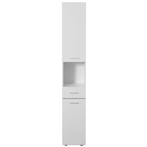 71.5 Inches Tall Thin Corner Shelf Floor Cabinet with 2 Doors, 1 Drawer, Freestanding Linen Tower Cabinet - Perfect for Bathroom, Living Room, Kitchen or Home Office, White
