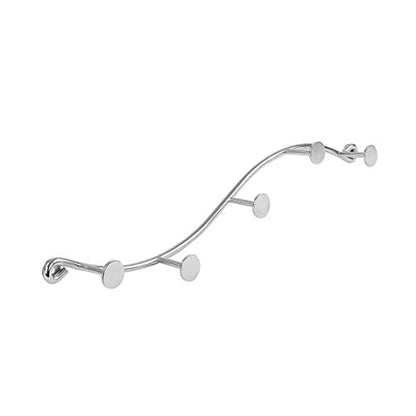 Spectrum Sweep Modern Wall Coat Rack 5 Hook for Hanging Coats Hats Bags Towels and Accessories, Easy Install Heavy Duty Steel Hanger Mount for Entryway Bathroom Bedroom Storage Organizer, Chrome