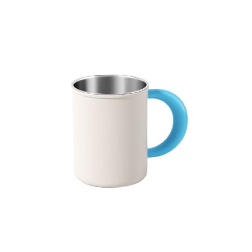 Bathroom 10oz Mouthwash Cup, 316 Stainless Steel Inner with Handle (Blue) | 1. 316 Stainless Steel 2. Comfort Grip Handle 3. Smooth Easy Clean 4. Sturdy & Durable 5. Multi-use Cup - color: Blue
