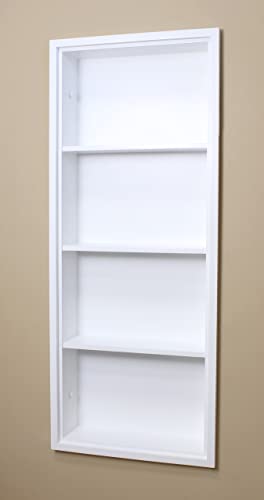 14x36 Sloane Recessed Wall Niche Medicine Cabinet Replacement, in The Wall Bathroom Cabinet Insert Shelf/Shelves, Made in North America, Real Wood, NO MDF, Plain, White - color: White, size: 14x36