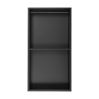 12x 24n Stainless Steel Shower Niche with LED Light, Black No Tile Needed Wall Niche with 2-Tier Shelves, Recessed Shower Shelf for Bathroom Storage, IP44 (12 * 24in LED) - size: 12*24in LED