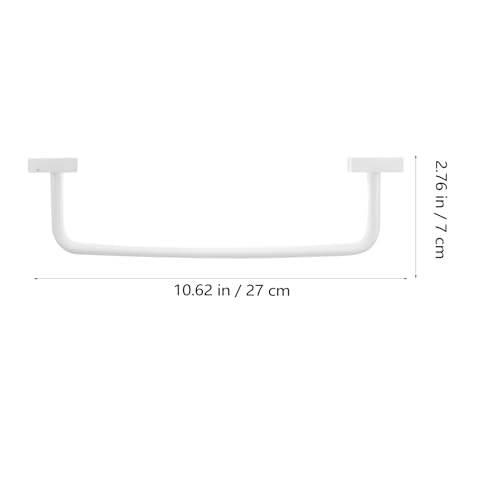 Amosfun 15.74 Inch Adhesive Bathroom Towel Rack No Drill Wall Mounted Towel Bar Holder with Suction Cups for Kitchen and Balcony Storage - color: White