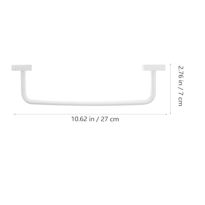 Amosfun 15.74 Inch Adhesive Bathroom Towel Rack No Drill Wall Mounted Towel Bar Holder with Suction Cups for Kitchen and Balcony Storage - color: White