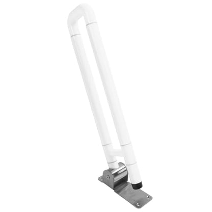 Foldable Toilet Grab Bar, Stainless Steel Flip Up Handicap Grab Bar Handrails, Anti Slip Safety Rails Bathroom Seat Support Bars for Elderly Disabled Pregnant Senior (White) - color: White