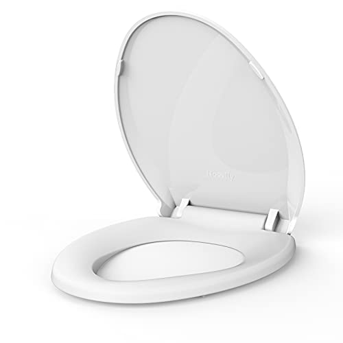 Toilet Seat Round Quick Release, Easy Installation & Release, Safe PP Material Easy Clean, Comfortable Ergonomic Design - size: Elongated-M01