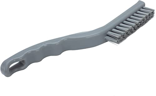 SPARTA Plastic Grout Brush, Crevice Brush with Hanging Hole for Cleaning Narrow Spaces, 9 Inches, Gray