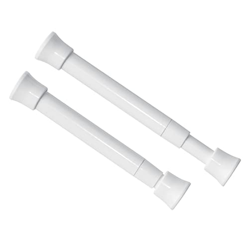 KXLife Smallest Spring Tension Curtain Rod 5.25 to 7.5 Inch, 2 Pack, White | Adjustable Mini Tension Rod, Tension Mounted No Drill, Fit for Narrow Window, Sidelight, Cupboard Dividers - color: White-2 Pcs, size: 5.25-7.5 Inch