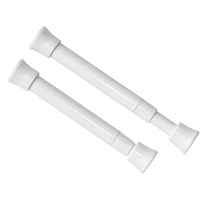KXLife Smallest Spring Tension Curtain Rod 5.25 to 7.5 Inch, 2 Pack, White | Adjustable Mini Tension Rod, Tension Mounted No Drill, Fit for Narrow Window, Sidelight, Cupboard Dividers - color: White-2 Pcs, size: 5.25-7.5 Inch