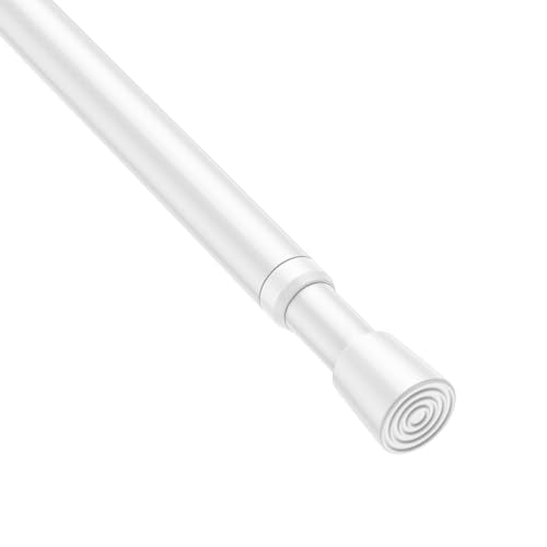 1 Pack Spring Tension Rod, Adjustable 28-45 Inch No Drill, White | 5/8 Inch Diameter Spring Loaded Extendable Short Tension Curtain Rod, Fits Windows Kitchen Doorway Closet Cupboard - color: White, size: 28-45IN-1P