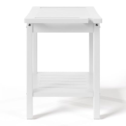 Sage HDPE Poly Plastic Waterproof Bathroom Shower Bench, White - color: White